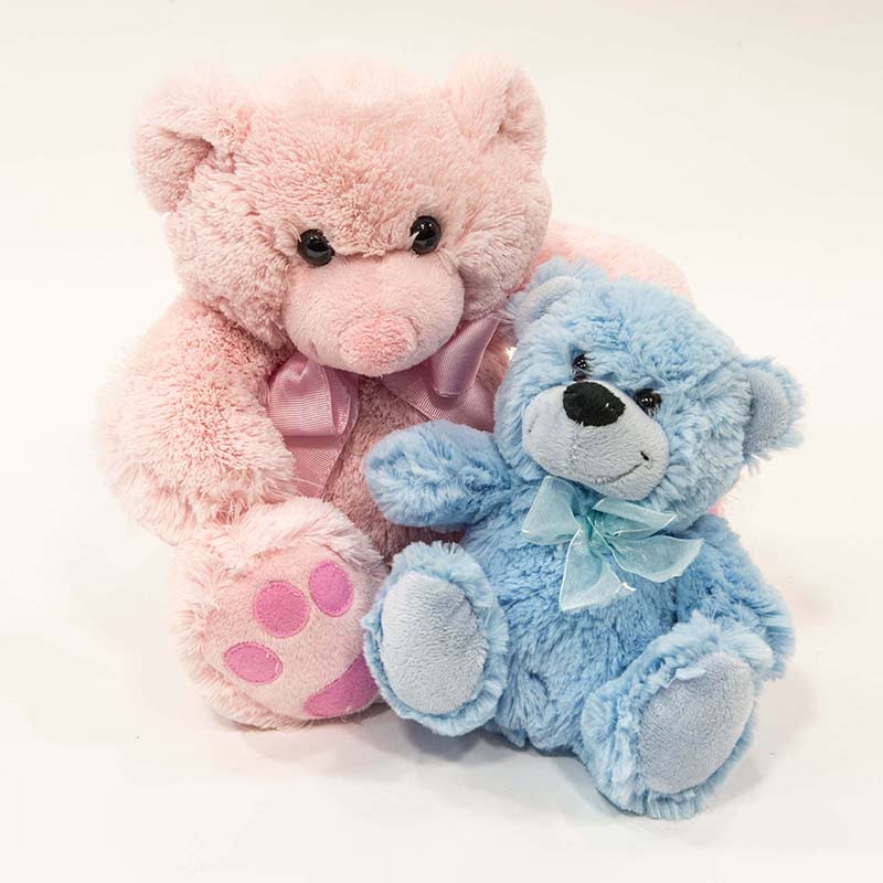 pink and blue teddy bears
