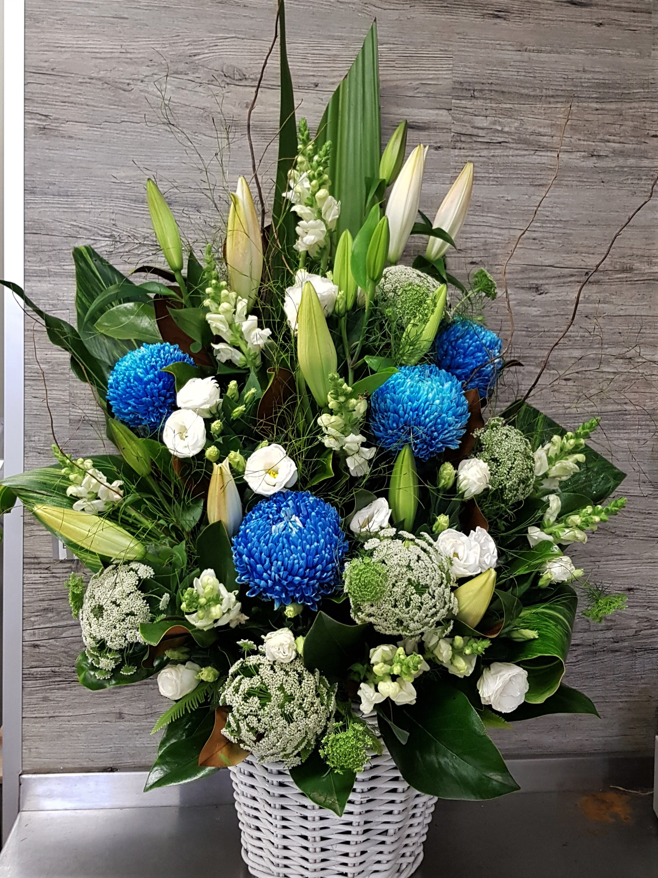 Extravagant Blue and White Arrangement Flower Deliveries