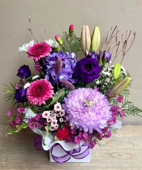 Pretty Garden Box in Purples, mauve and pinks