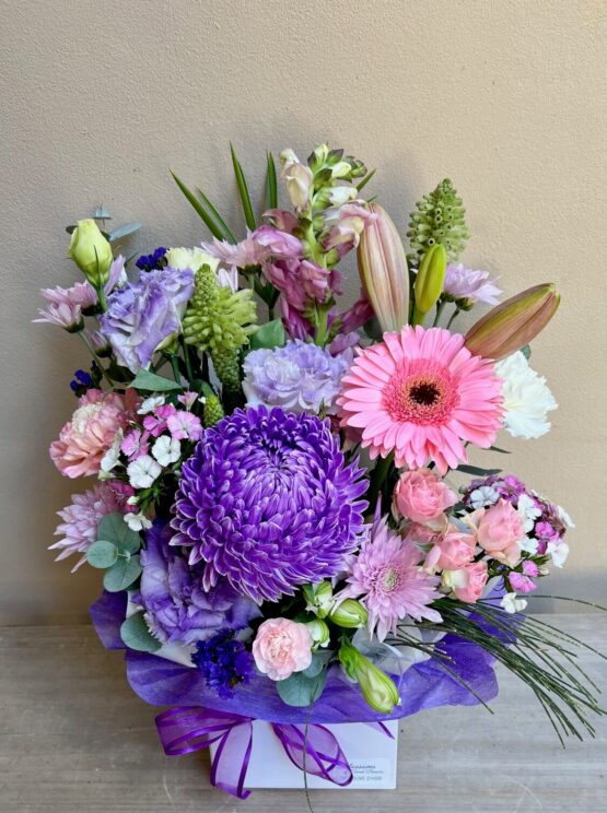 Pretty Garden Box in Purples, mauve and pinks