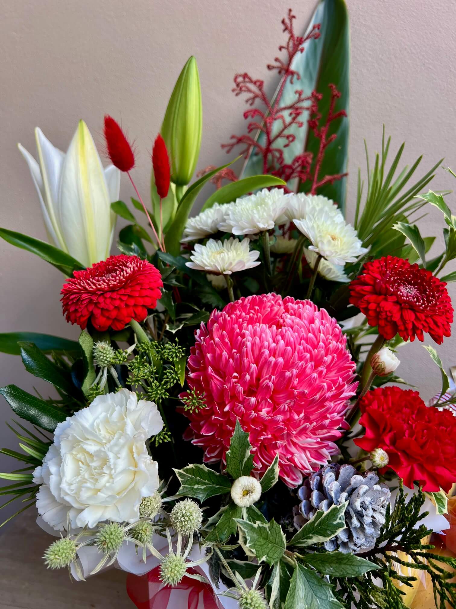 Christmas HAMPER & Flower Arrangement - Small - Image 3